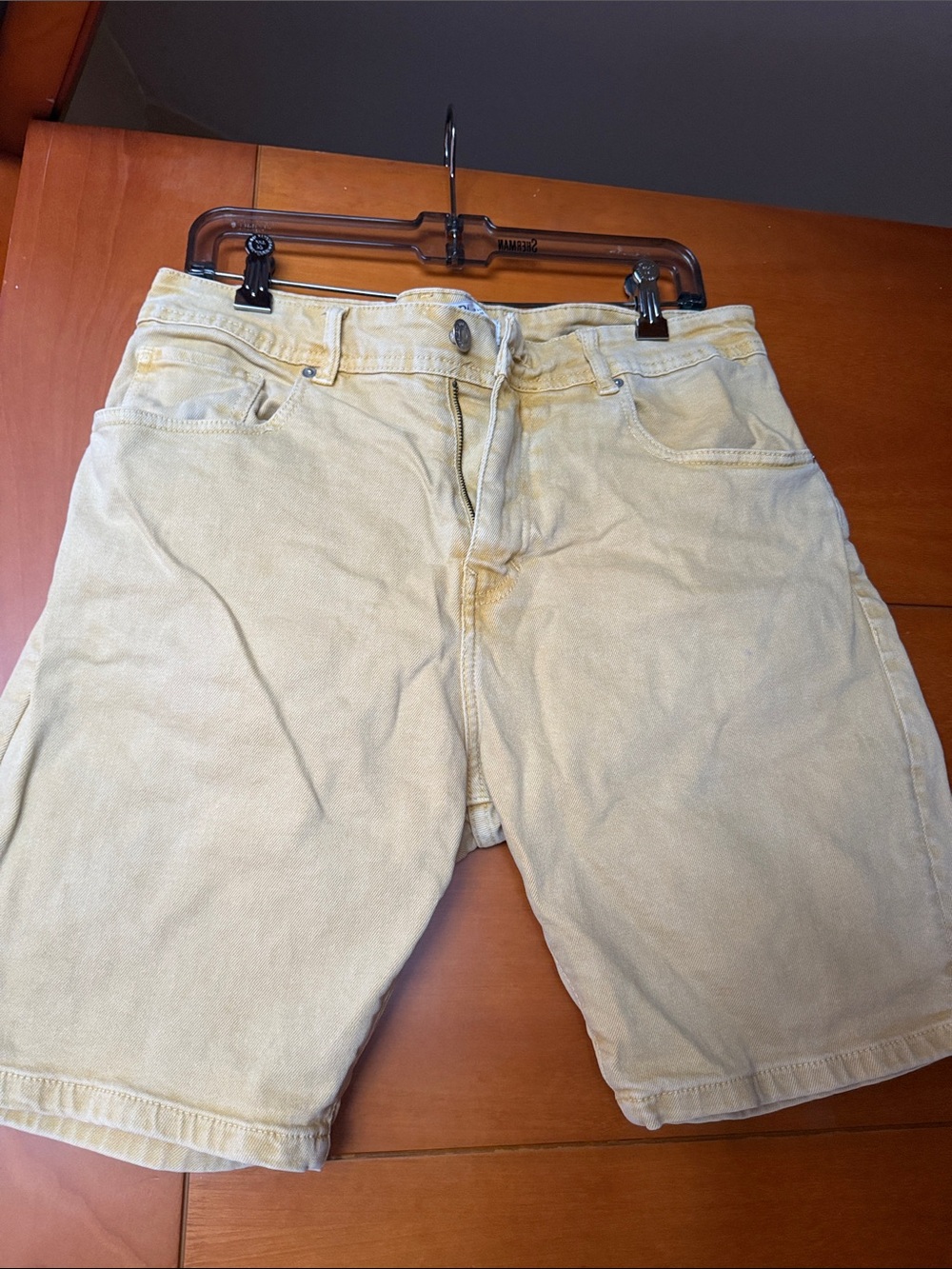 Zara Men's Light Sand Beige Denim Shorts